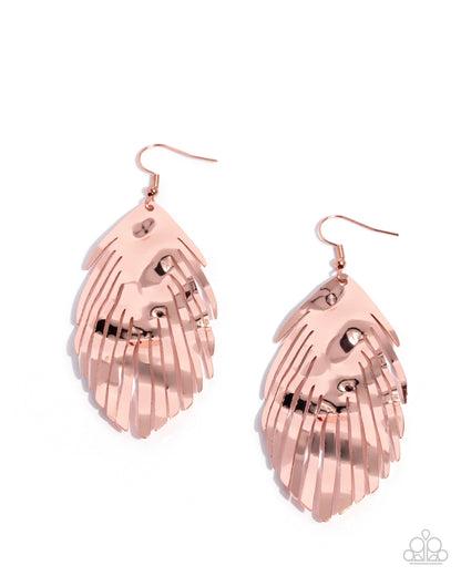 Acutely Abstract - copper - Paparazzi earrings
