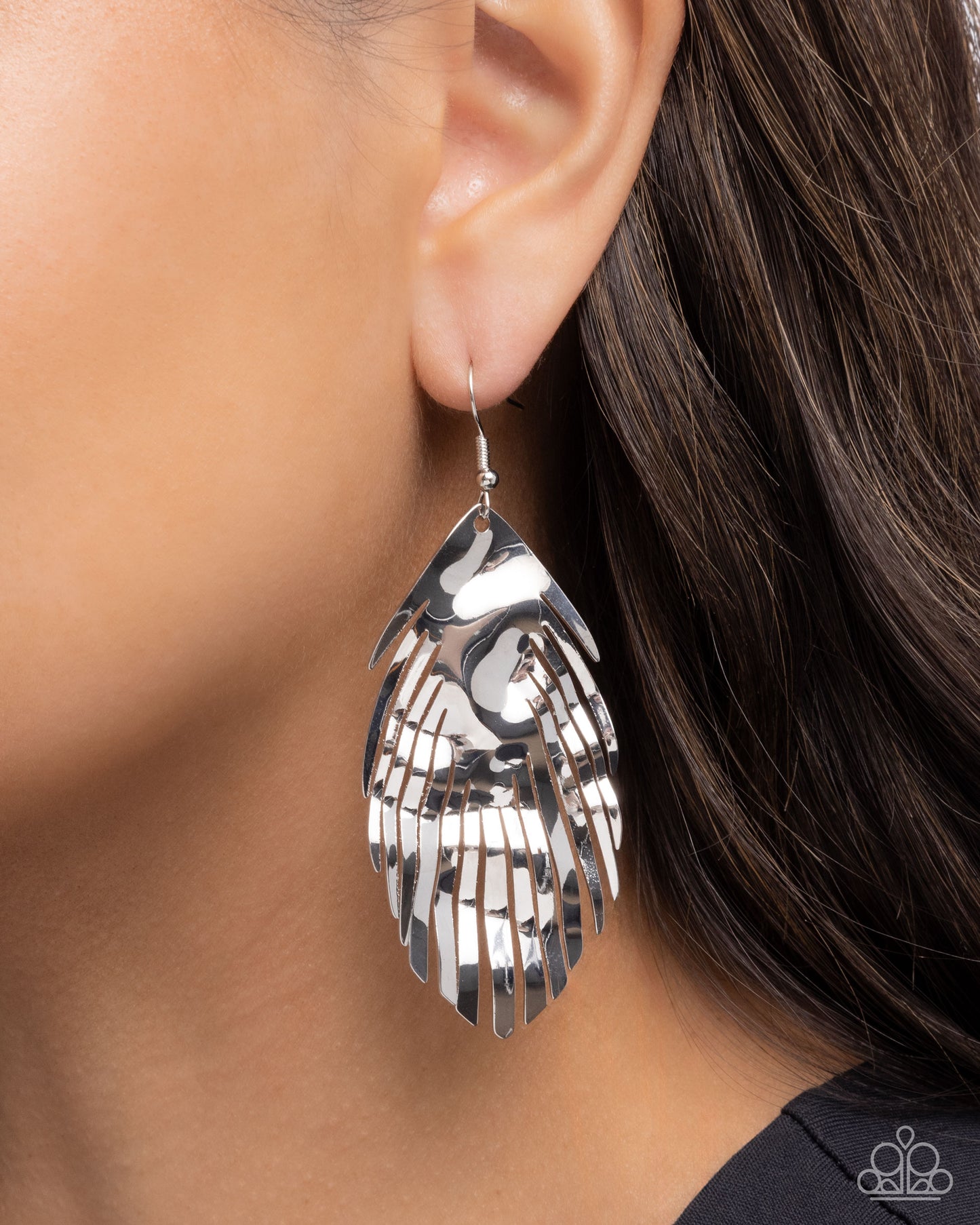 Acutely Abstract - silver - Paparazzi earrings