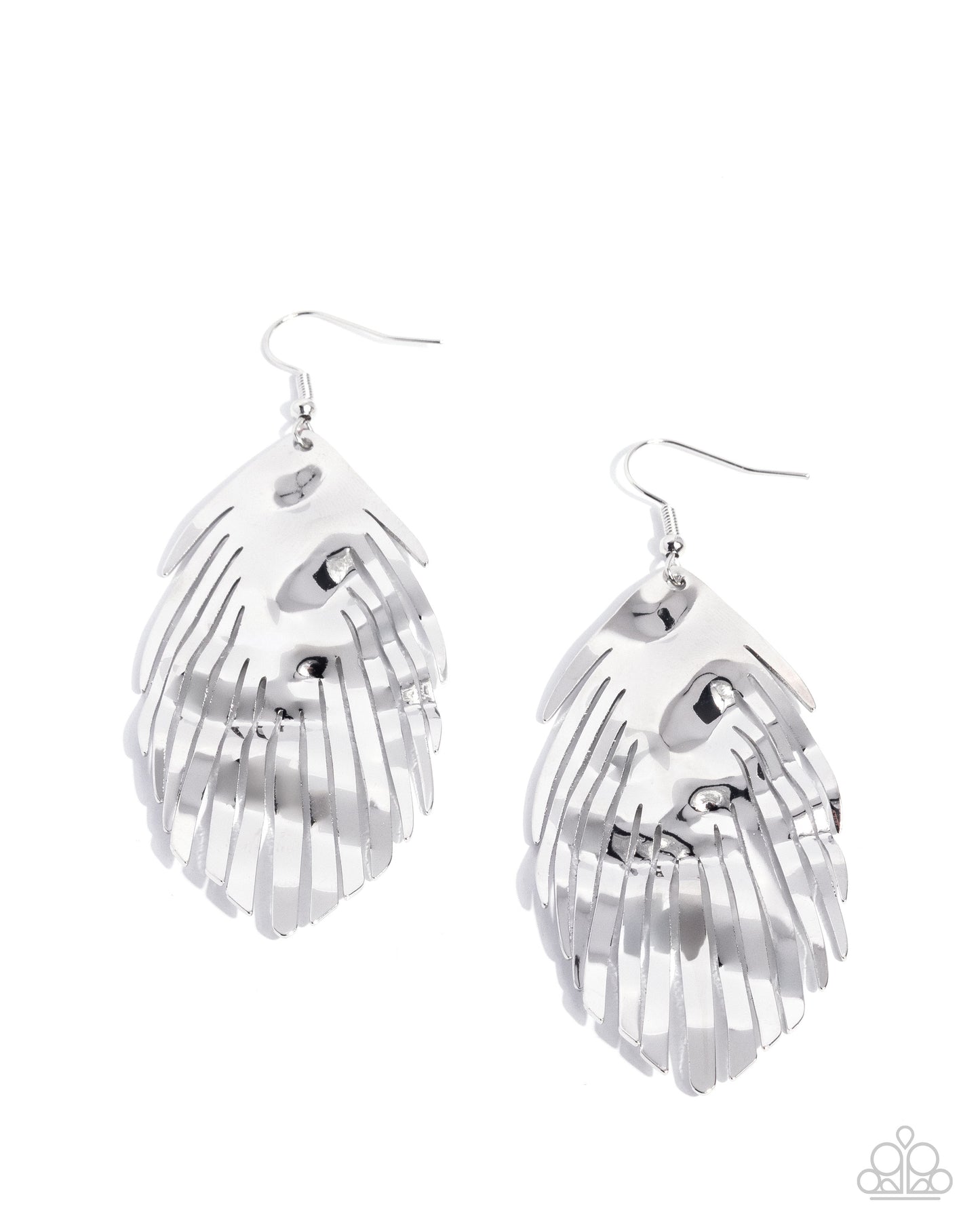 Acutely Abstract - silver - Paparazzi earrings