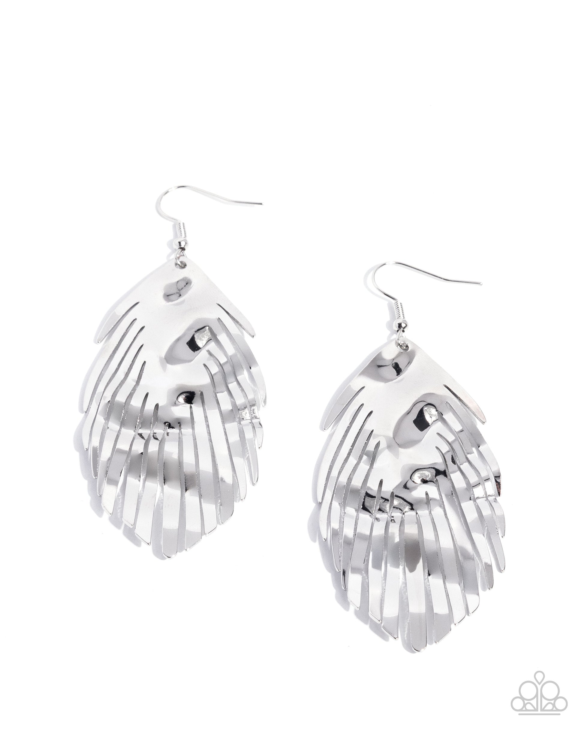Acutely Abstract - silver - Paparazzi earrings