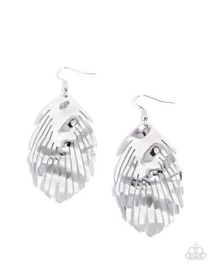 Acutely Abstract - silver - Paparazzi earrings