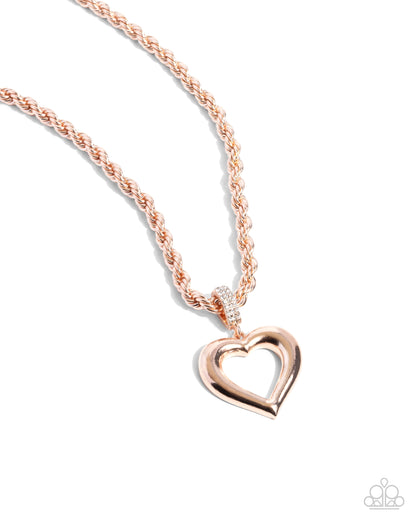 Admirable Academy - rose gold - Paparazzi necklace