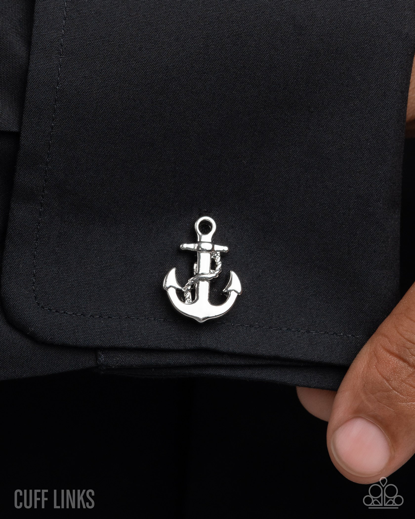 Admirable Anchor - silver - Paparazzi MENS cufflinks