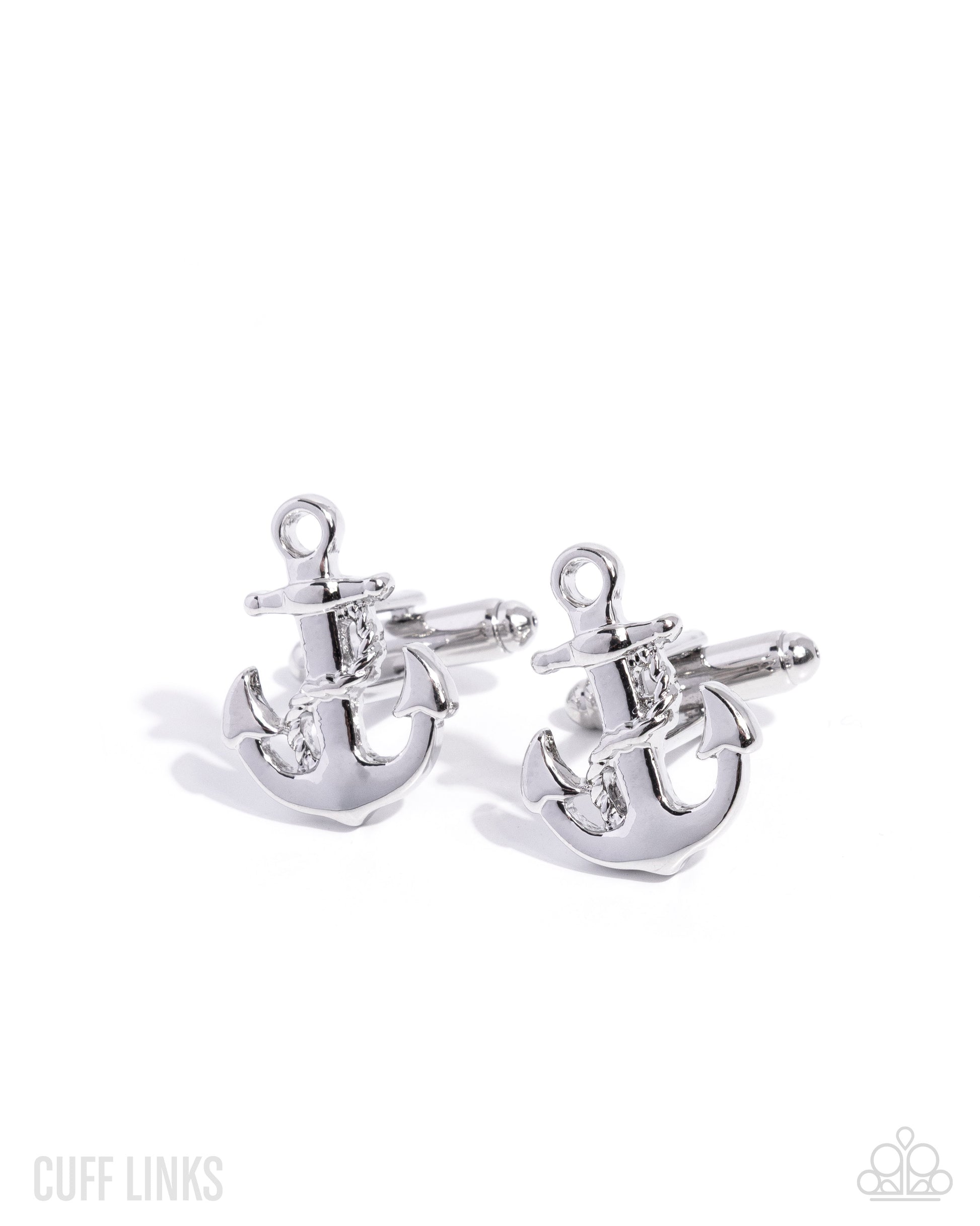 Admirable Anchor - silver - Paparazzi MENS cufflinks