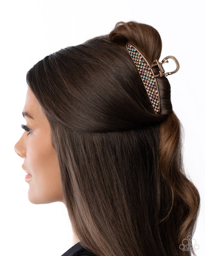 Adorable Acclaim - multi (gold) - Paparazzi hair clip