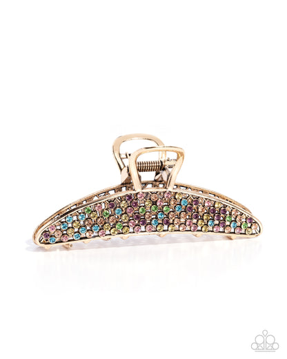 Adorable Acclaim - multi (gold) - Paparazzi hair clip