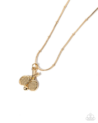 Adorable Ace - gold - Paparazzi necklace