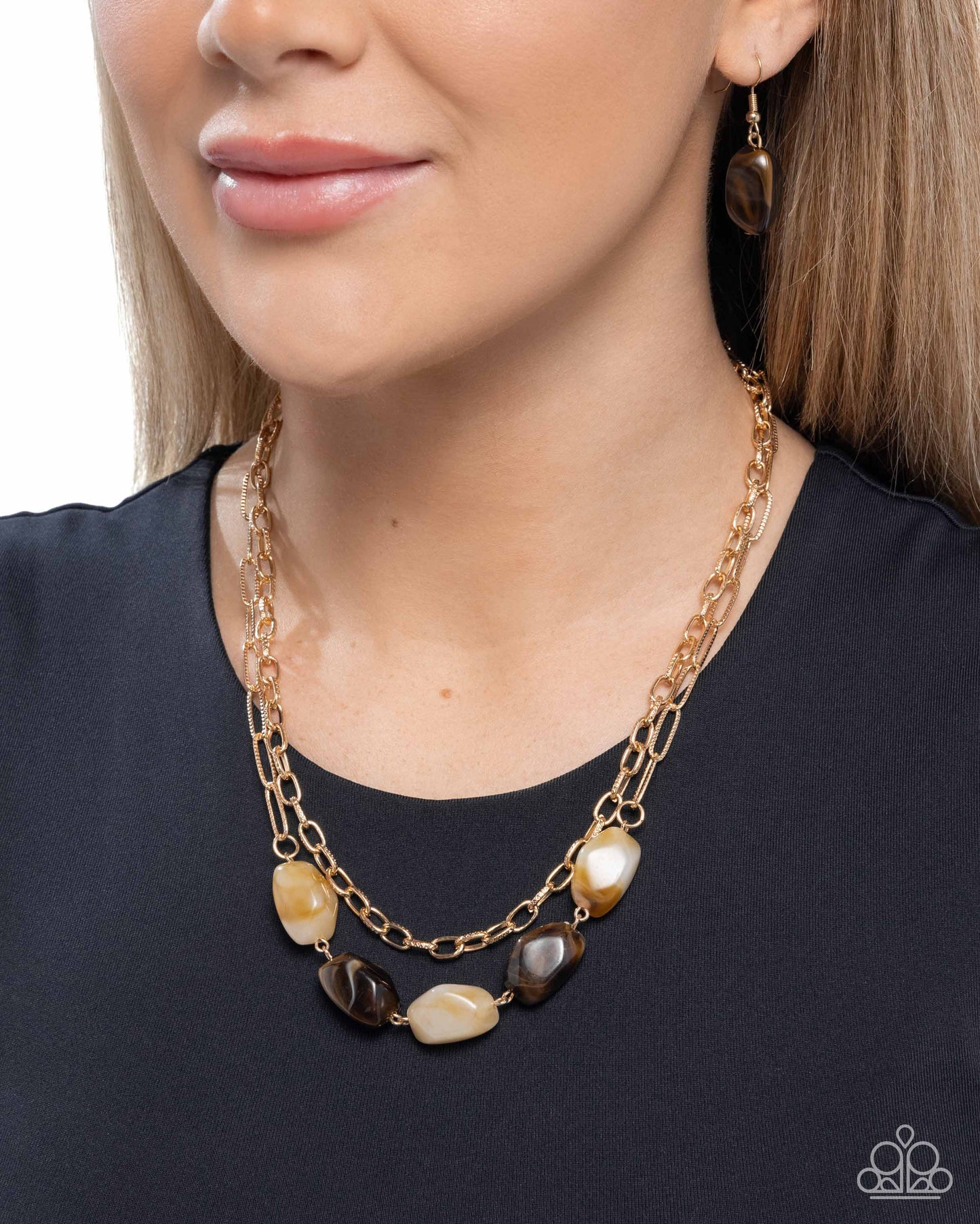 Adorable Acrylics - brown - Paparazzi necklace