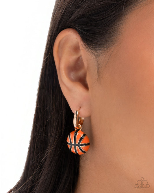 Adorable Airball - gold - Paparazzi earrings