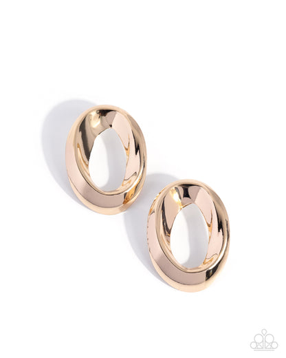 Adorable Announcement - gold - Paparazzi earrings
