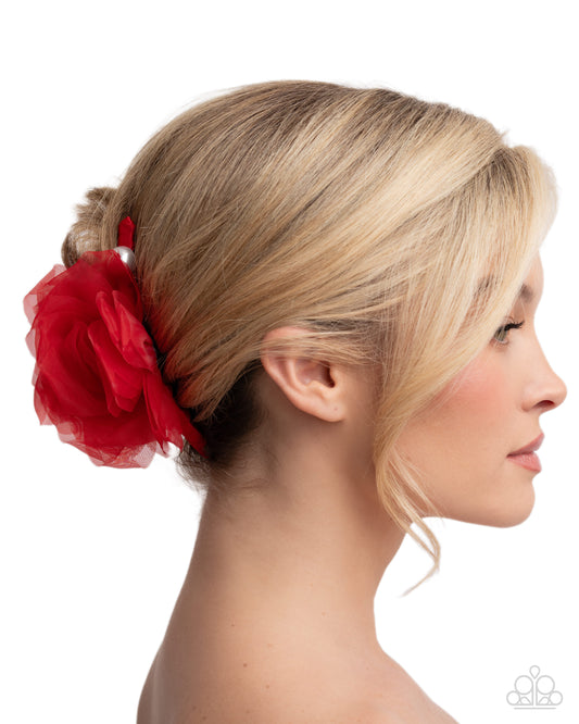 Adorable Applique - red - Paparazzi hair clip