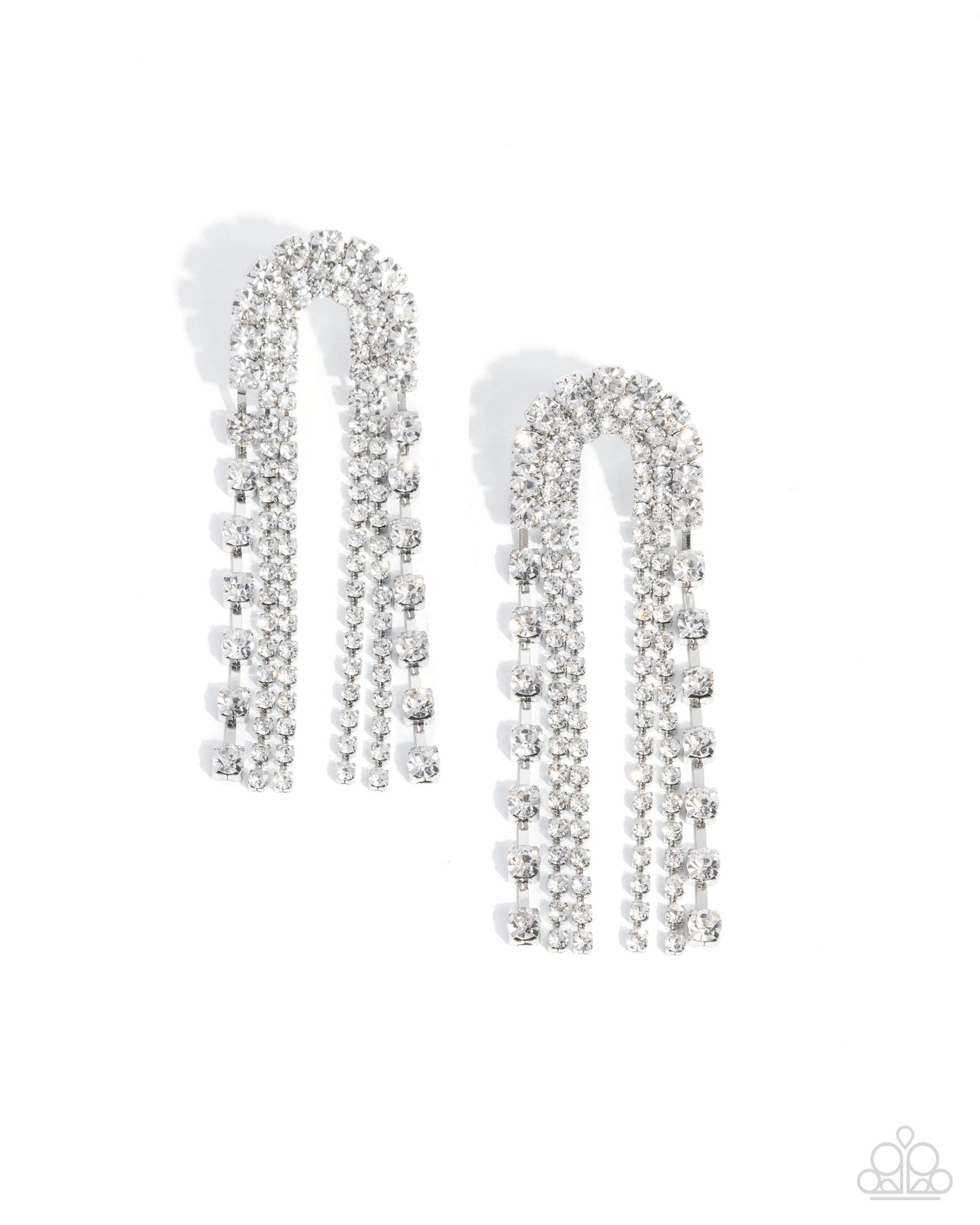 Adorable Arch - white - Paparazzi earrings