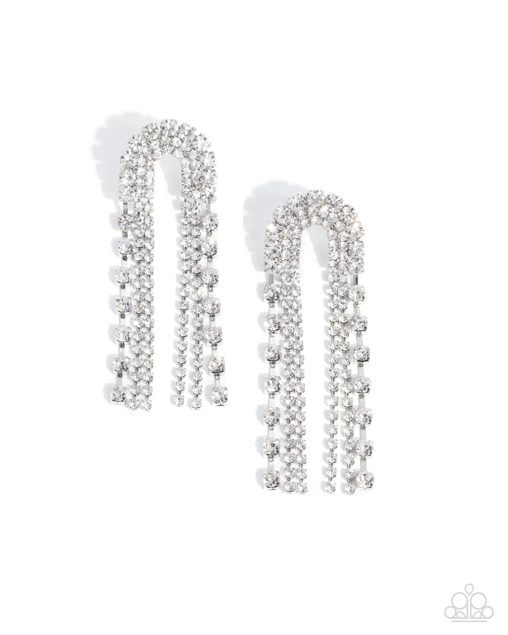 Adorable Arch - white - Paparazzi earrings