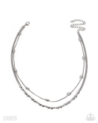 Adorable Artistry - silver - Paparazzi necklace