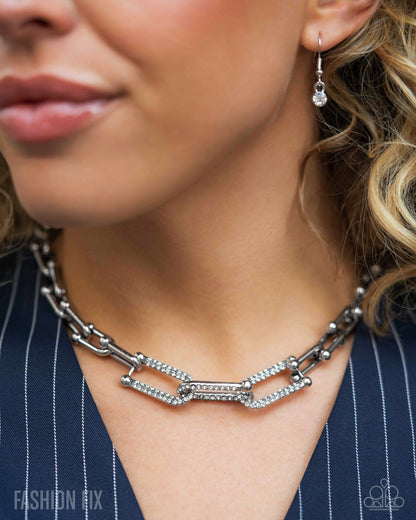 Adorably Amped Up - white - Paparazzi necklace