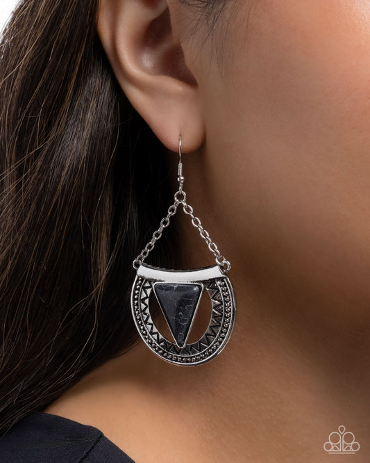 Adorably Ancient - black - Paparazzi earrings