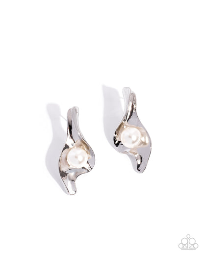 Adorably Audacious - white - Paparazzi earrings