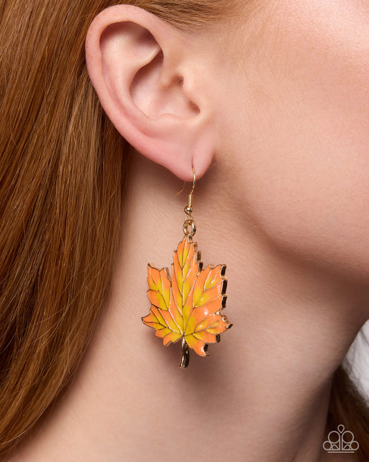 Adorably Autumnal - gold - Paparazzi earrings