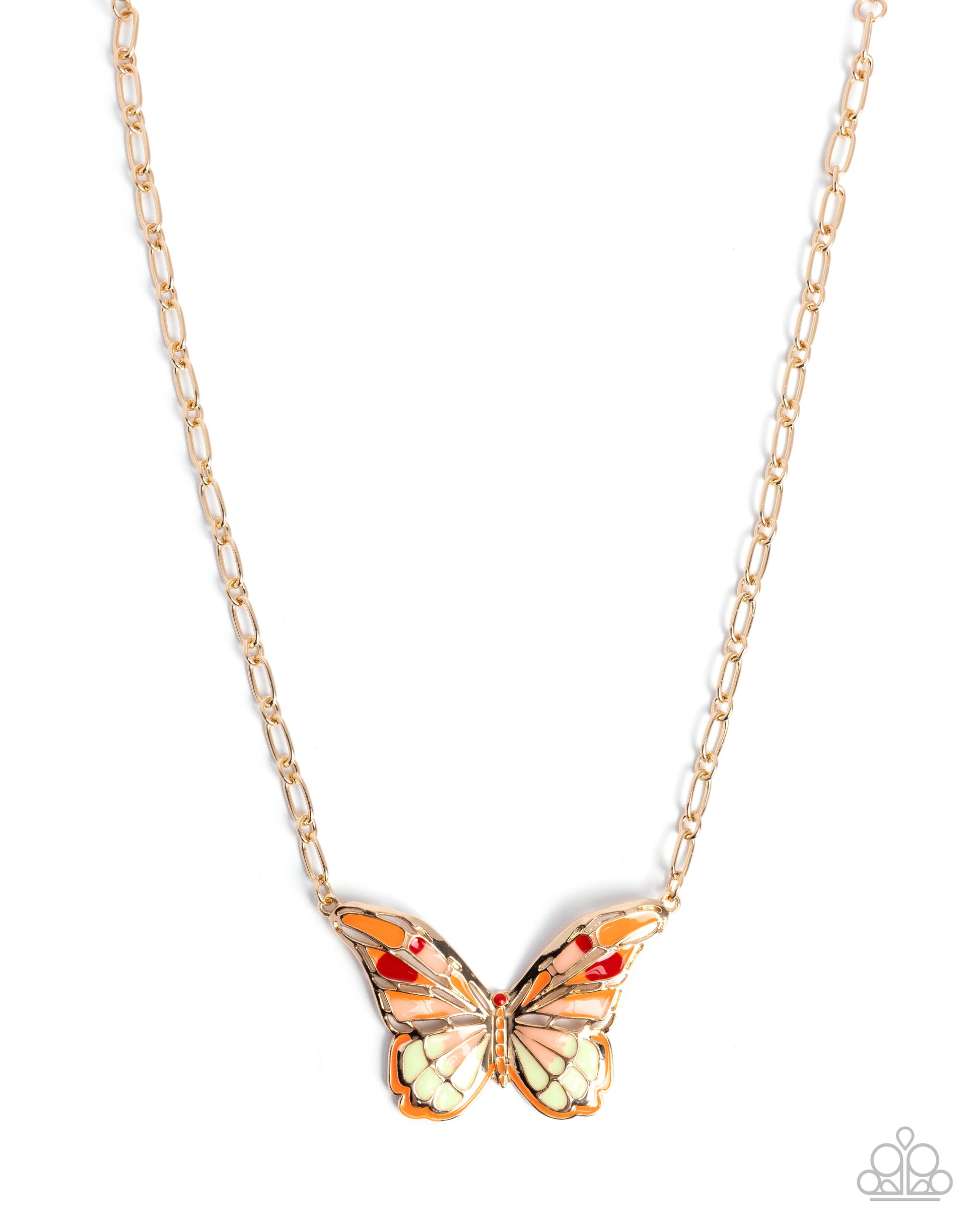 Aerial Accolade - orange - Paparazzi necklace