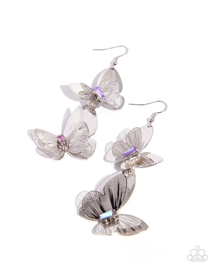 Aerial Accuracy - purple - Paparazzi earrings