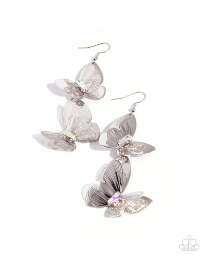 Aerial Accuracy - white - Paparazzi earrings