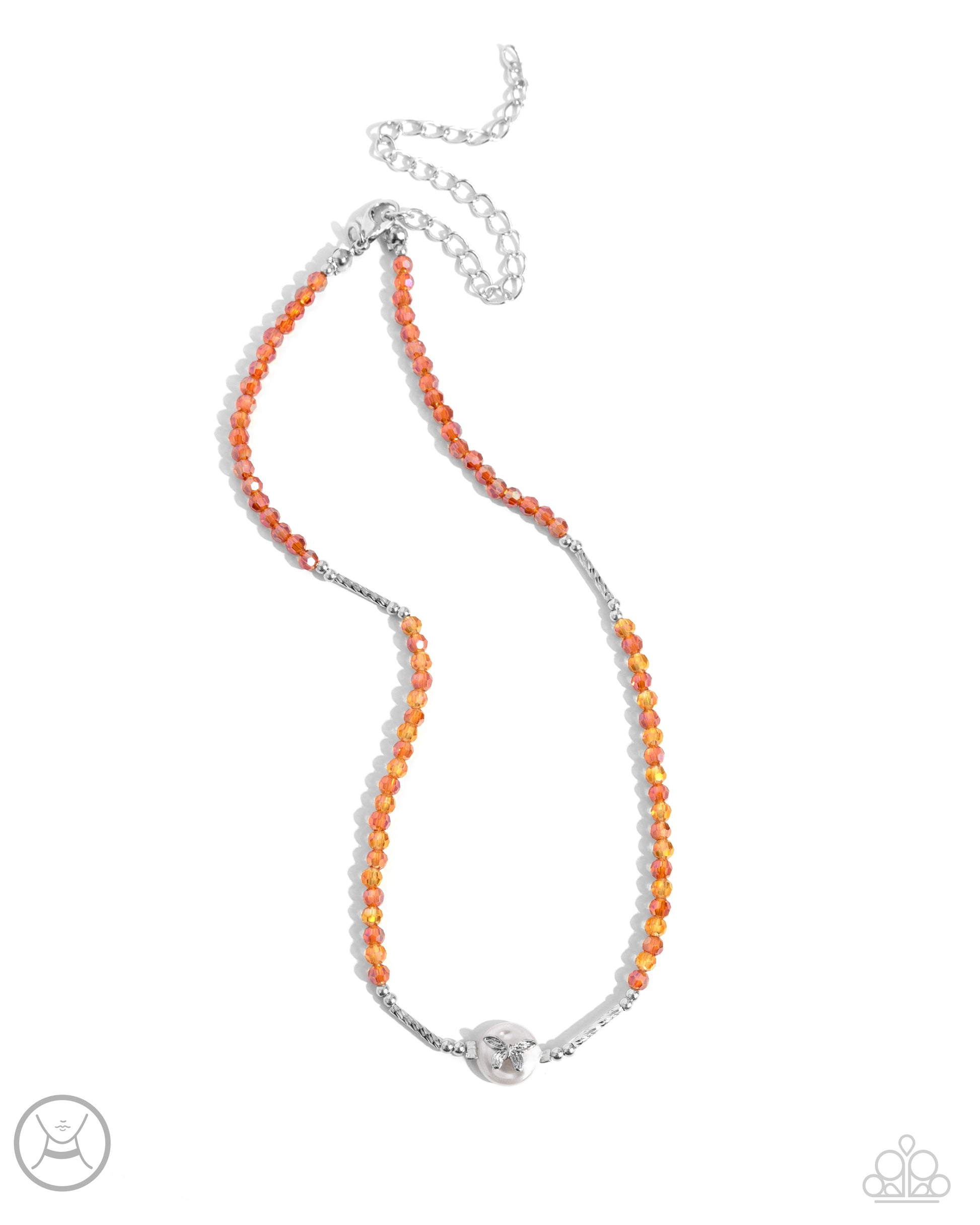 Aerial Action - orange - Paparazzi necklace