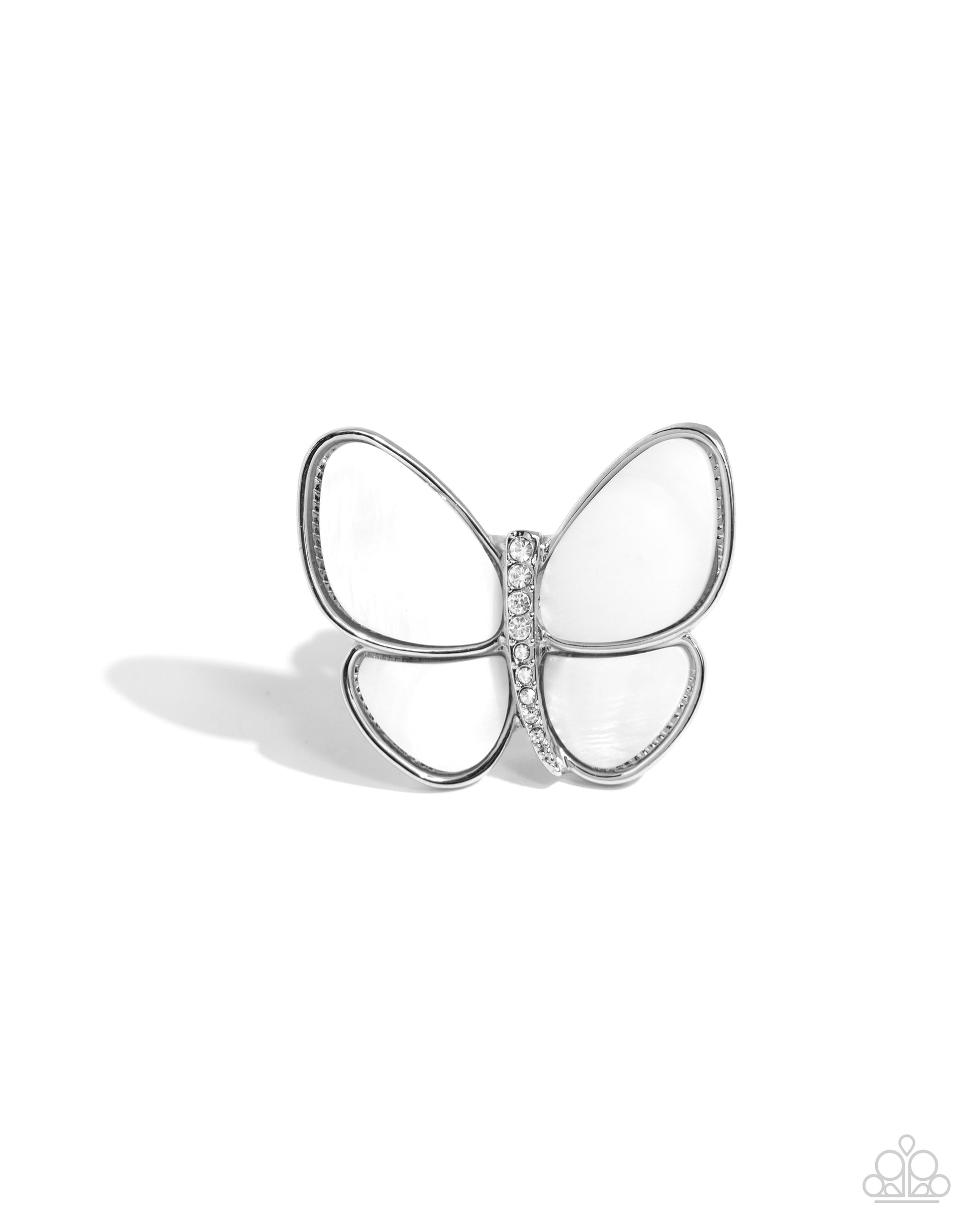 Aerial Admiration - white - Paparazzi ring