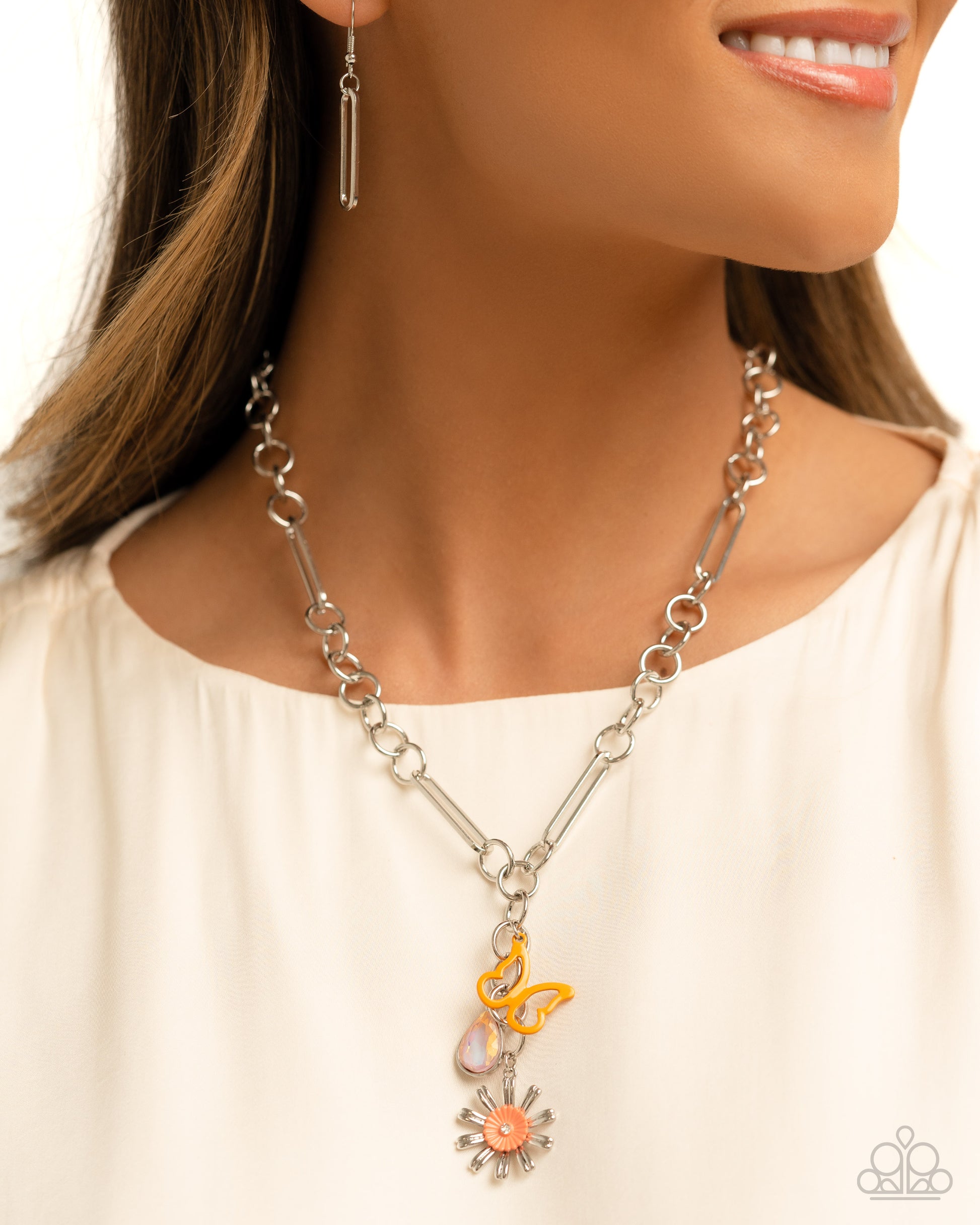 Aerial Adventure - orange - Paparazzi necklace