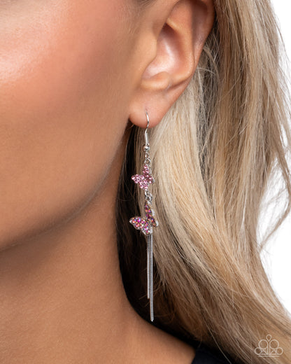 Aerial Affection - pink - Paparazzi earrings