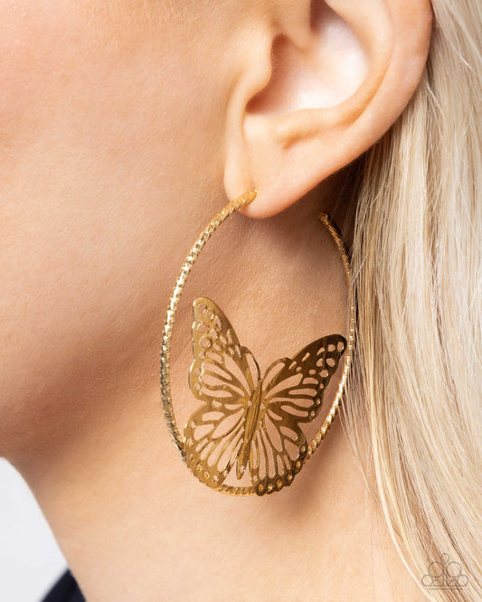 Aerial Alias - gold - Paparazzi earrings