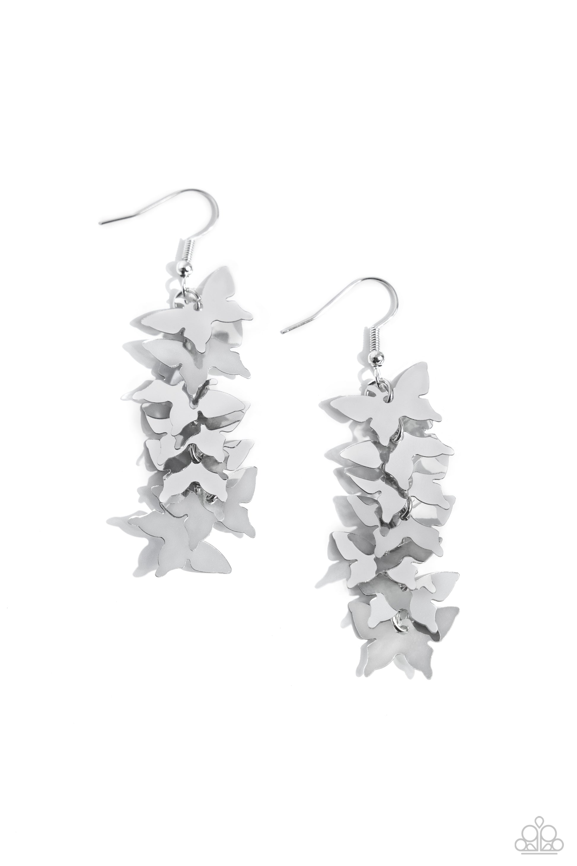 Aerial Ambiance - silver - Paparazzi earrings