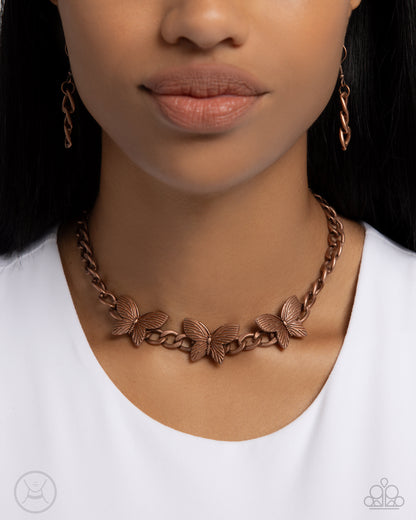 Aerial Ambition - copper - Paparazzi necklace