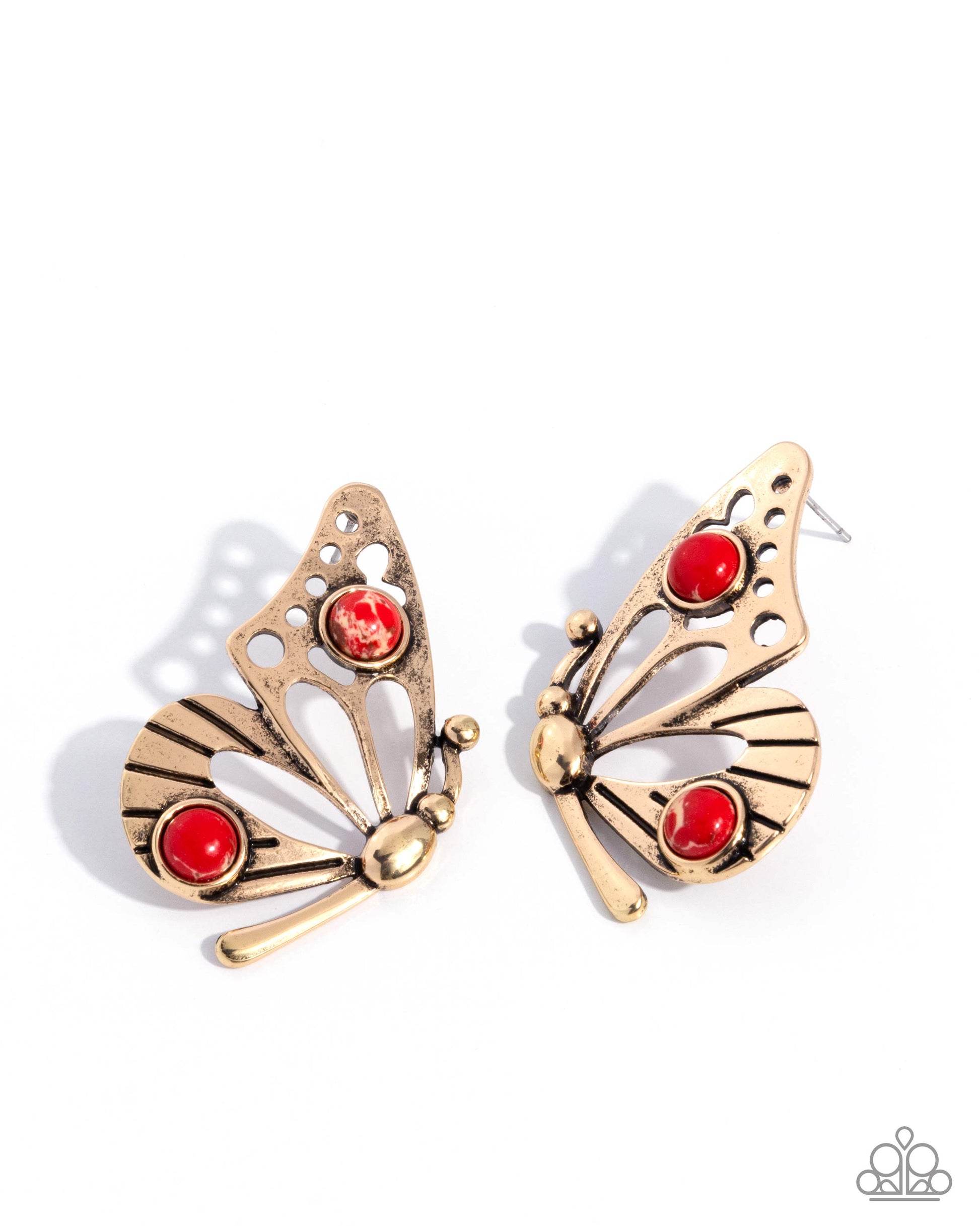 Aerial Angle - red - Paparazzi earrings