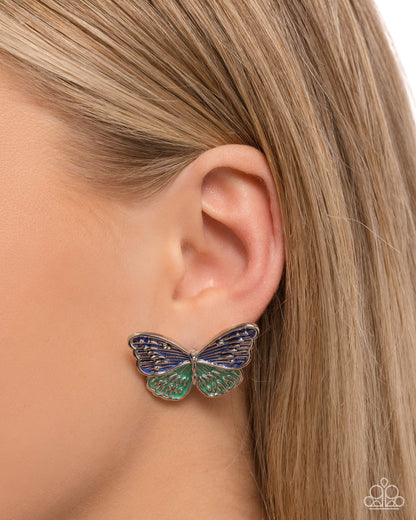 Aerial Appreciation - blue - Paparazzi earrings