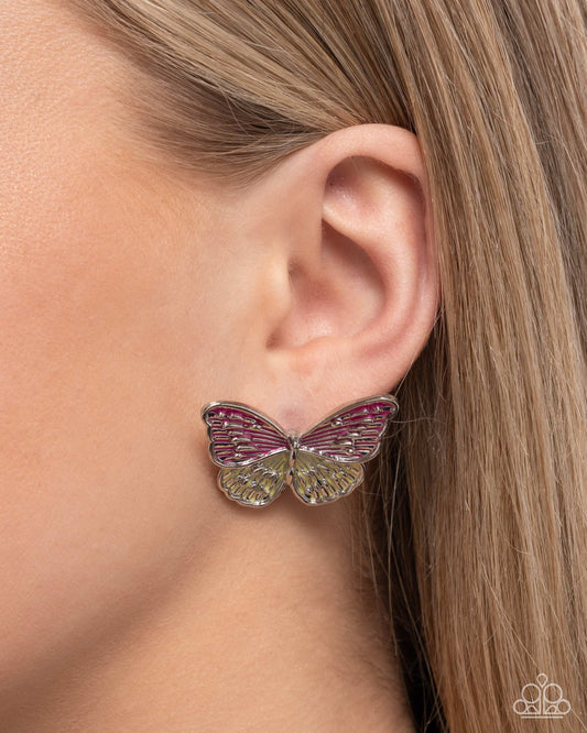 Aerial Appreciation - pink - Paparazzi earrings