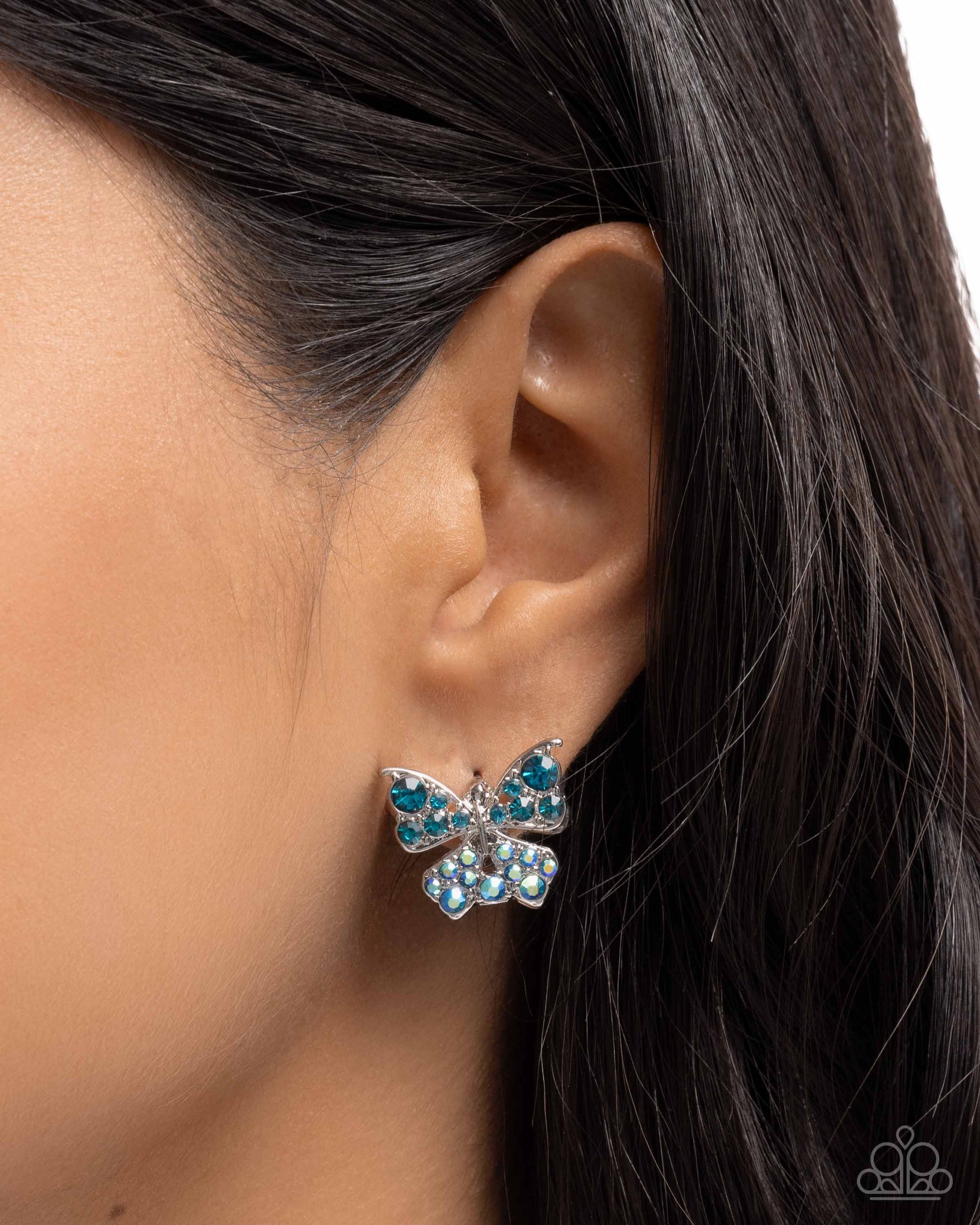 Aerial Apprentice - blue - Paparazzi earrings