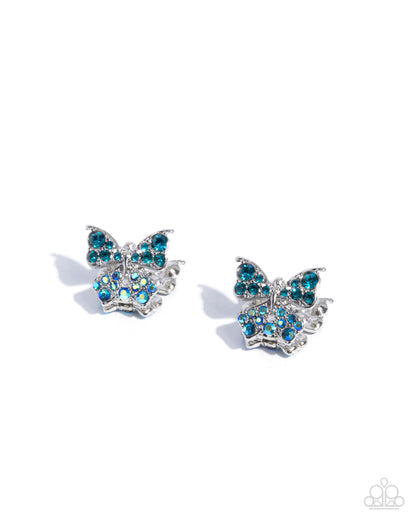 Aerial Apprentice - blue - Paparazzi earrings