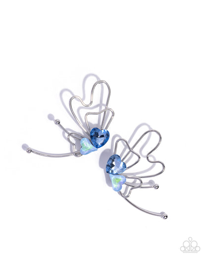 Aerial Artistry - blue - Paparazzi earrings