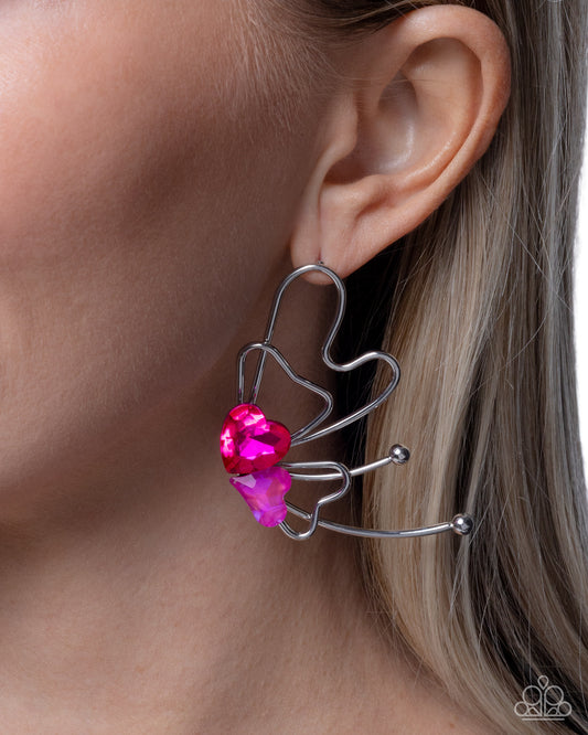 Aerial Artistry - pink - Paparazzi earrings