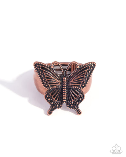 Aerial Attribute - copper - Paparazzi ring