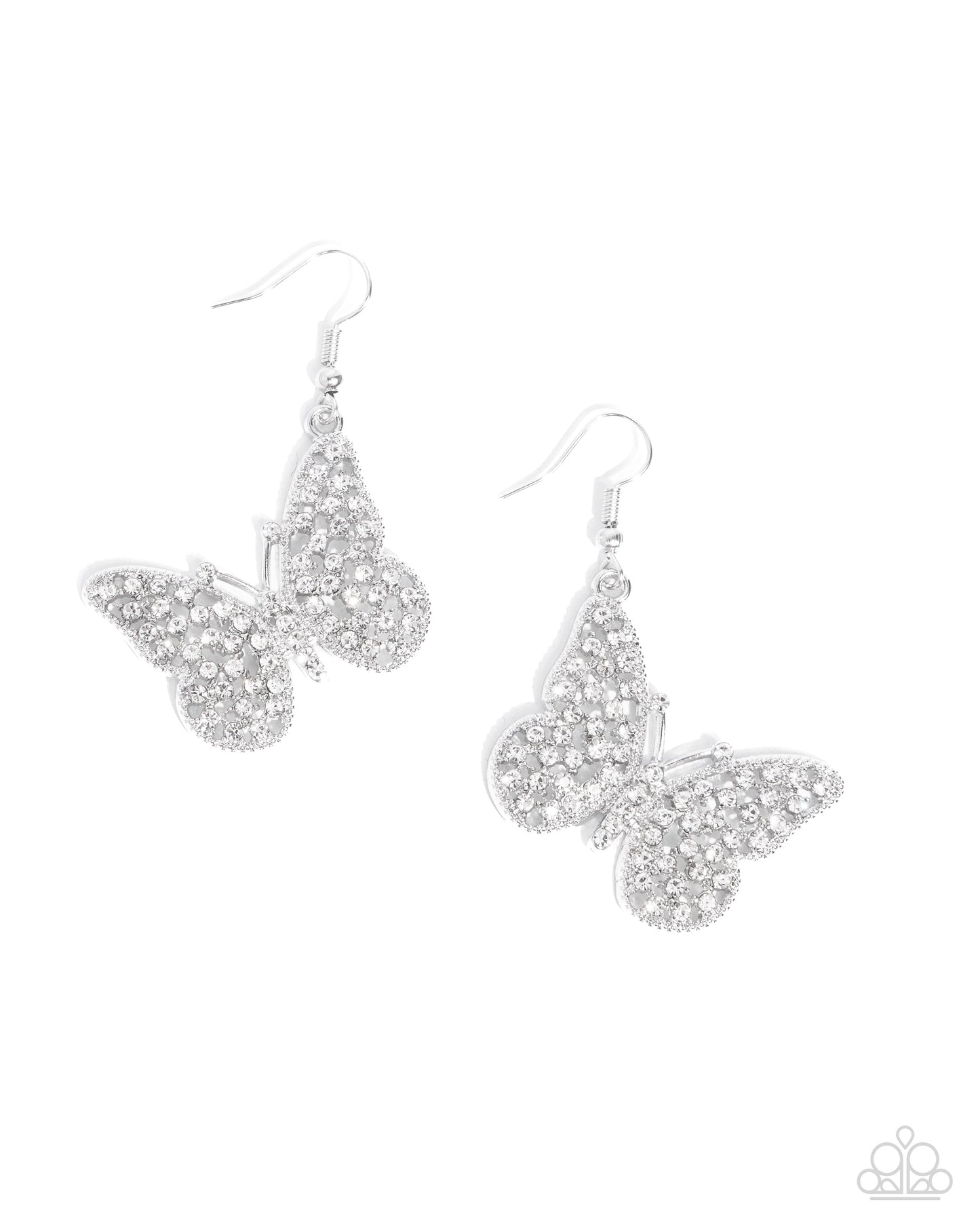 Aerial Audience - white - Paparazzi earrings