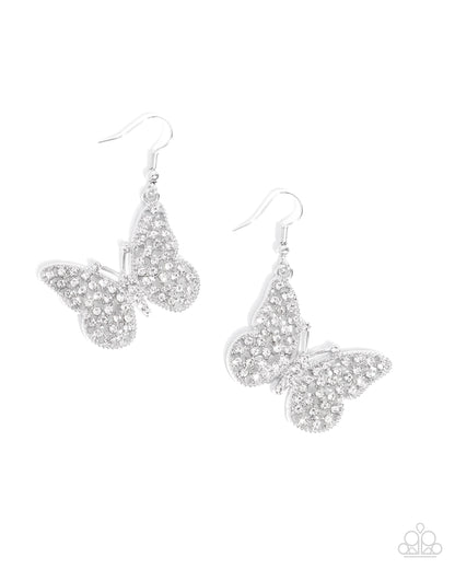 Aerial Audience - white - Paparazzi earrings