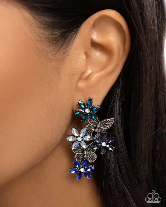 Aerial Award - blue - Paparazzi earrings
