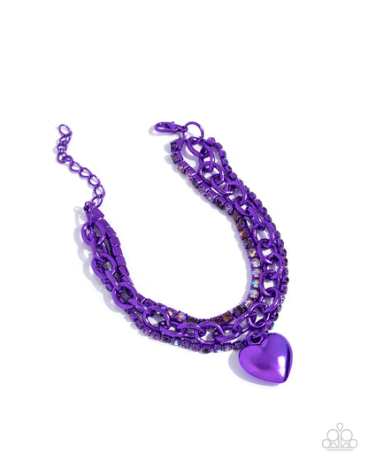 Affectionate Accent - purple - Paparazzi bracelete