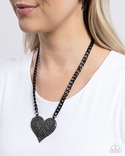 Affectionate Action - black - Paparazzi necklace