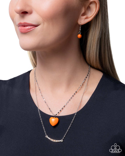 Affectionate Appraisal - orange - Paparazzi necklace