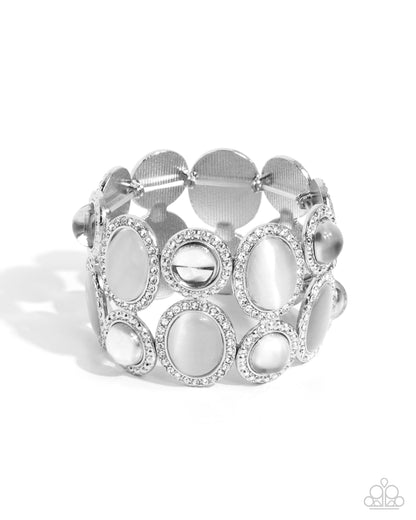 Affixed Appeal - white - Paparazzi bracelet