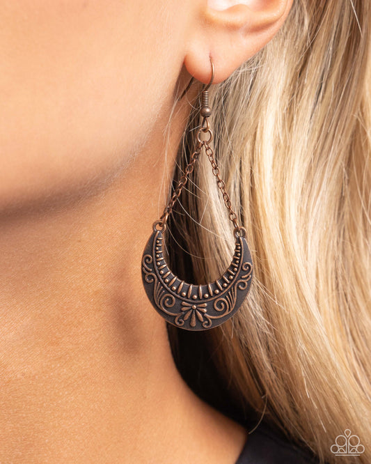 All in the PASTURE - copper - Paparazzi earrings