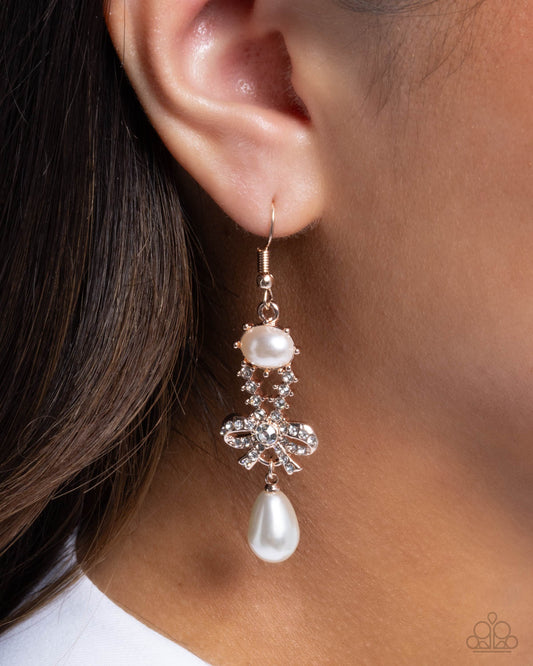 Alluring Advocate - rose gold - Paparazzi earrings