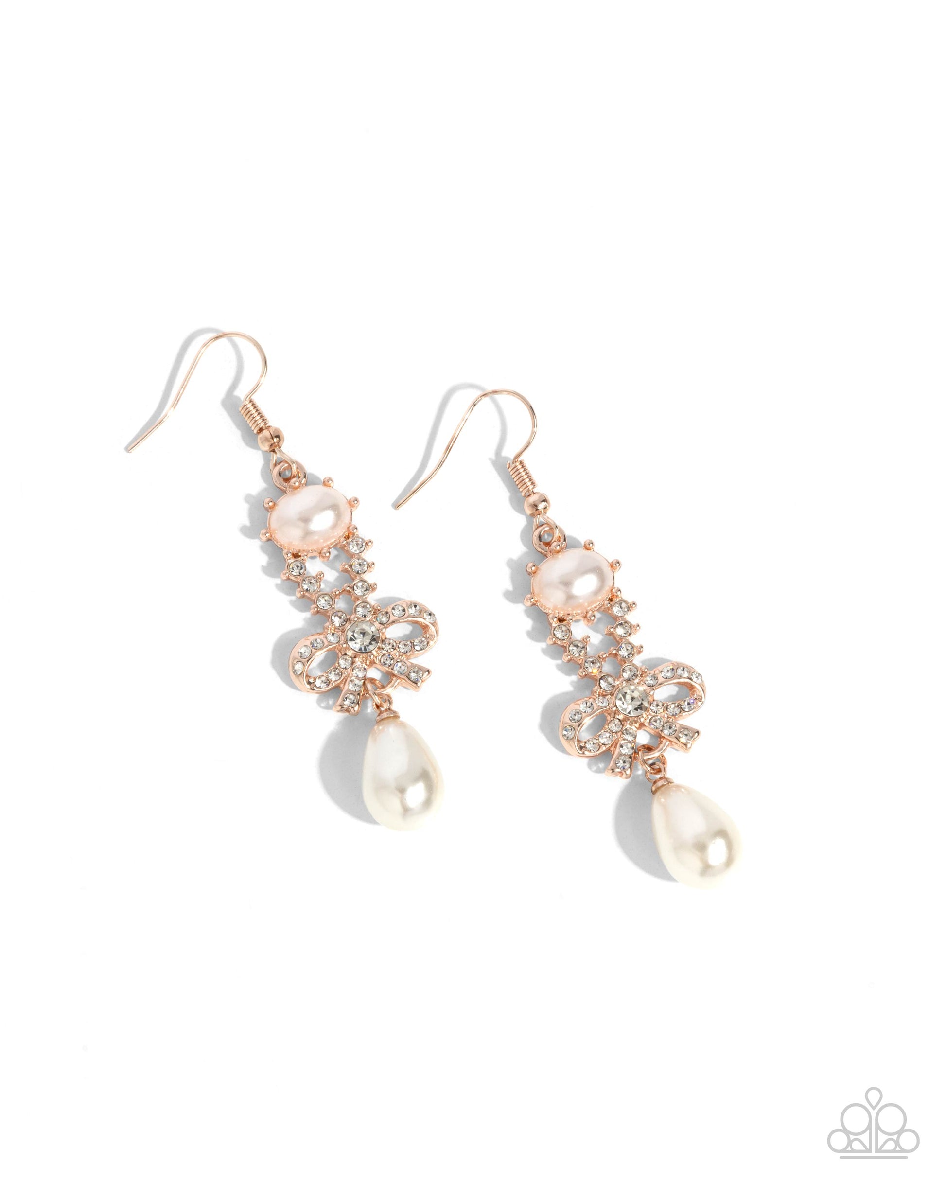 Alluring Advocate - rose gold - Paparazzi earrings